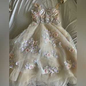 AW Bridal Cream Dress with floral details